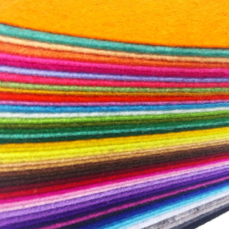 flic-flac 48PCS 12 x 12 inches (30 x 30cm) Assorted Color Felt Fabric Sheets Patchwork Sewing DIY Craft 1mm Thick â€¦ (30cm * 30cm, 48pcs) - Image 4